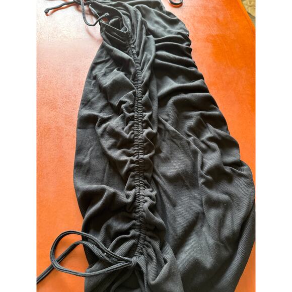 B.B. Dakota Steve Madden Black ‘Give Me A Cinch’ Mini Dress L  Adjustable Ruched - Picture 4 of 8